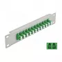 Glasfaser-Patchpanel DeLOCK 10 Zoll 12 Port LC Duplex Grün 1U Grau