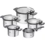 ZWILLING Edelstahl-Topfset SIMPLIFY 5-tlg. – spülmaschinen- & ofenfest, Glasdeckel, geeignet für Keramikkochfelder