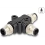 Kabelsplitter DeLOCK M12 T-Splitter A-kodiert 4-polig 1 x Stecker auf 2 x Stecker