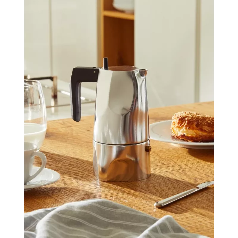 Alessi MT18/3 Espressomaschine Ossidiana, Edelstahl, Alu, 3,5 x 18,5 x 40,5 cm