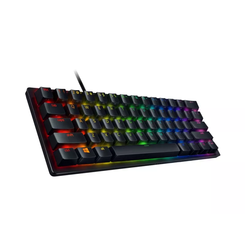 Razer Huntsman Mini 60% Gaming-Tastatur Opto-Mechanical Purple Switch RGB LED NORD kabelgebunden