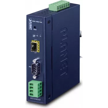 Planet industrieller RS-232 -422 -485 zu IP-Konverter - 1x COM - 1x 100Base-FX -SFP - 9-48VDC - -40-+75