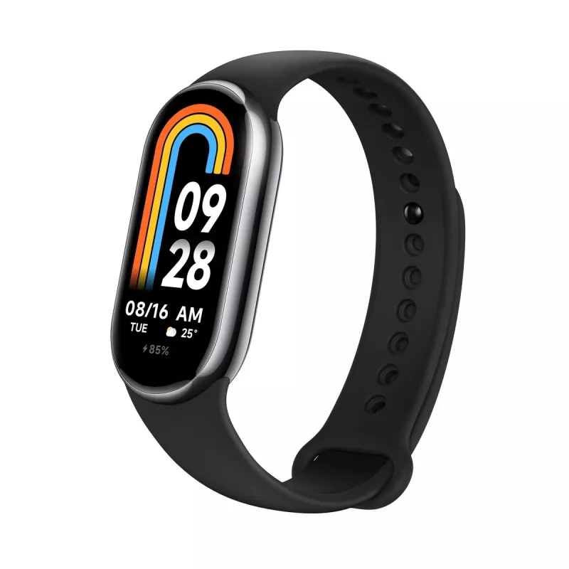 Xiaomi Smart Band 8 Schwarz, Fitness-Tracker, Bluetooth 5.1, 190mAh, 1,62 Zoll, 5 ATM, Beschleunigungssensor, PPG-Sensor, Gyroskop