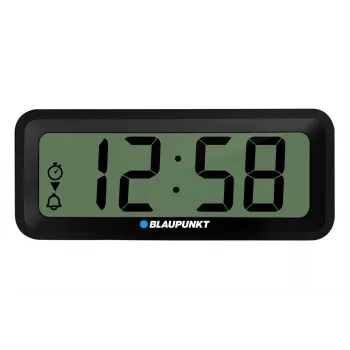 BLAUPUNKT elektronisches Zubehör CL04BK — schwarze kompakte Uhr mit Thermometer, Feuchtigkeitsanzeige, Kalender, Alarm, Schlummerfunktion, AAA-Batterie