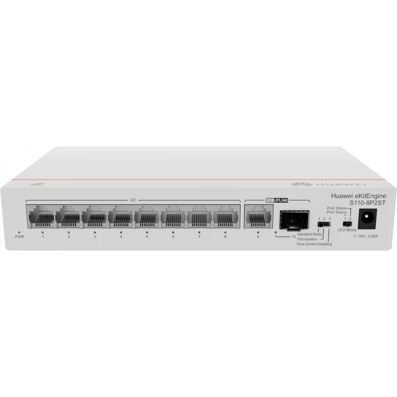 HUAWEI eKit S110 Series S110-8P2ST Unmanaged L2 Gigabit Ethernet (10/100/1000) Power over Ethernet (PoE) Grau
