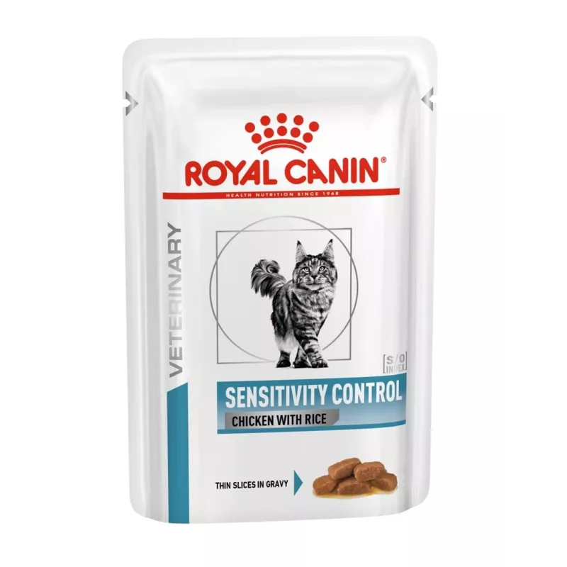 Nassfutter für Katzen Royal Canin Sensitivity Control Huhn mit Reis, ausgewachsene Katzen, 12 x 85 g, 79,4 % Feuchtigkeit