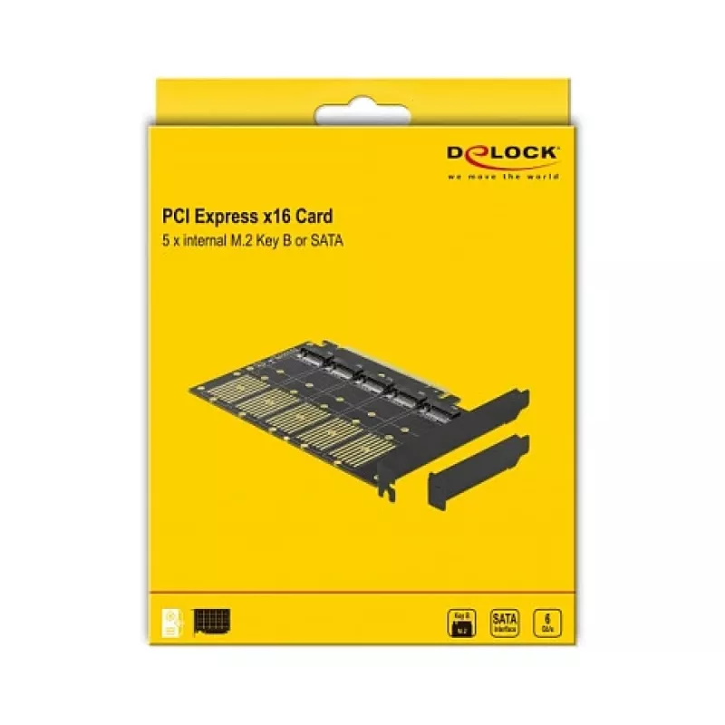 DeLOCK PCI Express x16 Karte auf 5 x interne M.2 Key B / SATA