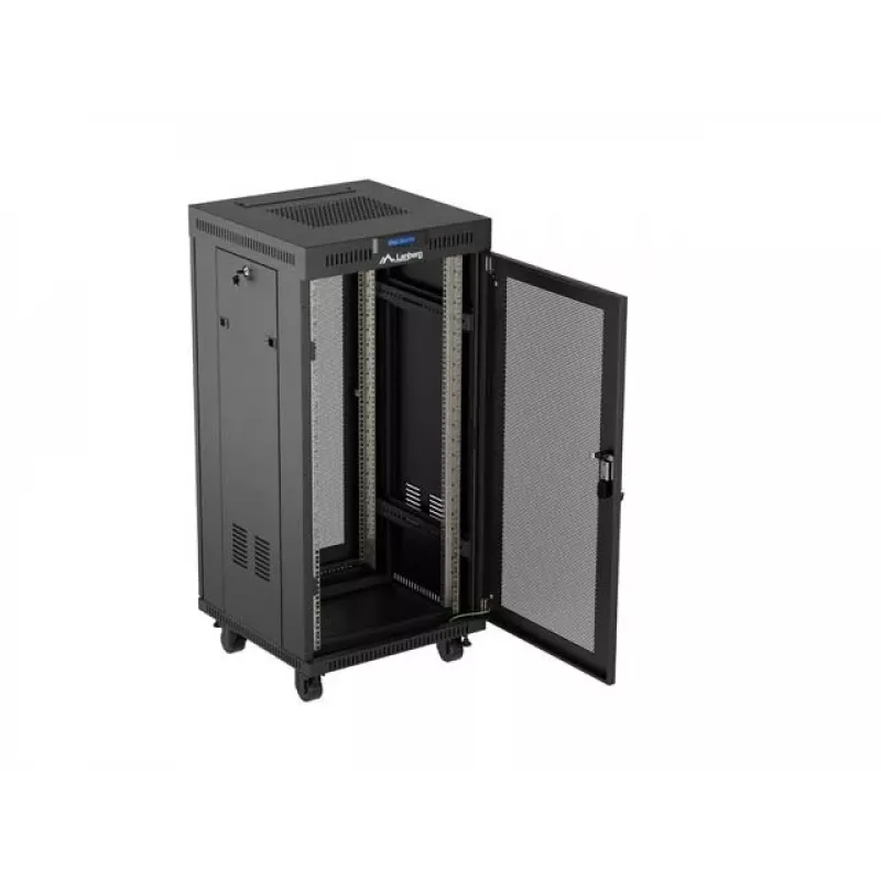 Rack-Schrank LANBERG FF01-6624-23BL 24U freistehend 19 Zoll 600×600 mm IP20 schwarz