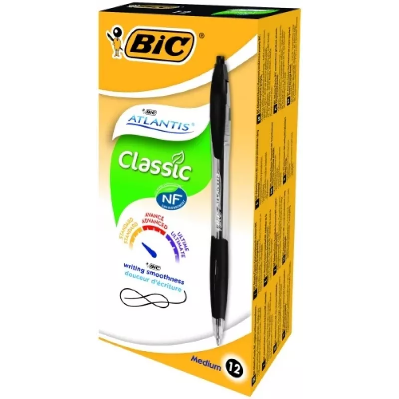 BIC Kugelschreiber ATLANTIS REFRSH 1,0 mm schwarz, Box 12 Stk. 136717