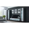 TV-Ständer Cama Meble VIGO NEW 30/140/40 — 1400×400×300 mm, graue Oberseite, Spanplatte, grauer Rahmen, weiße Hochglanzfronten