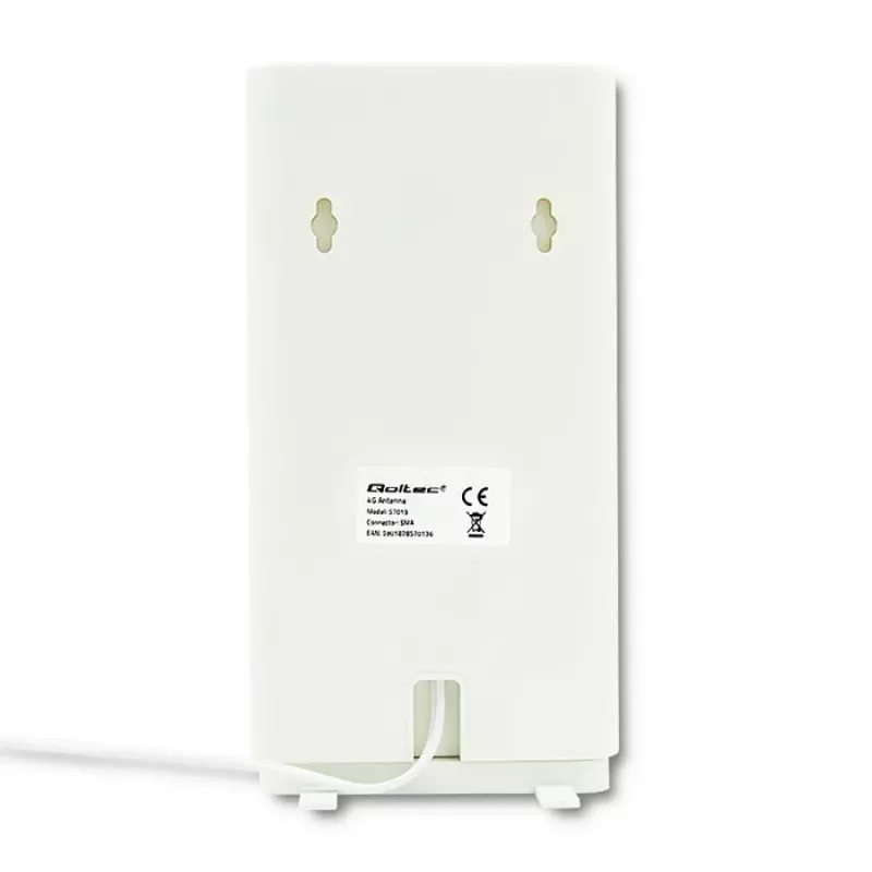 Rundstrahlantenne QOLTEC 57013, 0,6–2,7 GHz, 30 dBi, vertikale Polarisation, 50 Ω, weißes ABS-Gehäuse