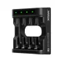 Batterieladegerät XTAR 4-Slot für AA/AAA (Li-Ion, NiMH) USB-C, LED-Anzeigen, schwarz