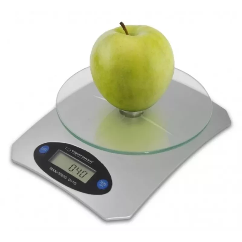 Elektronische Küchenwaage ESPERANZA Avocado Grau — 5 kg Kapazität, Bambusplattform, Einheiten g/lb/oz