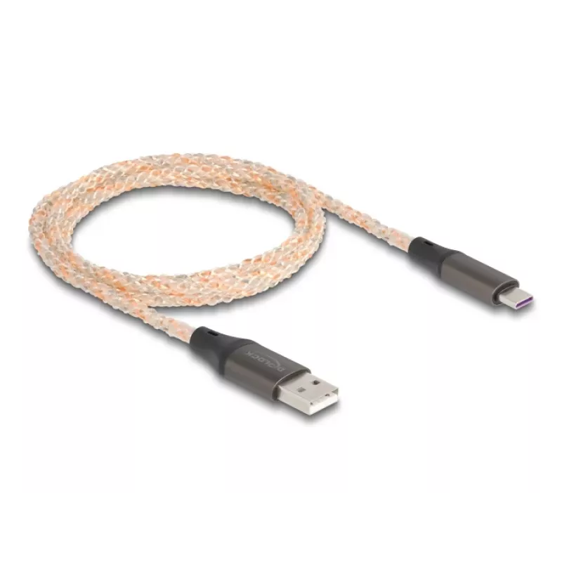 DeLOCK USB 2.0 Kabel Typ-A auf USB Typ-C RGB 1m