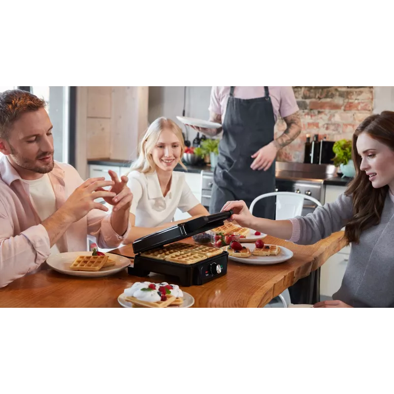 Waffeleisen Lovio LVWF001BK — 1400W, schwarz, elektrisches Tisch-Waffeleisen