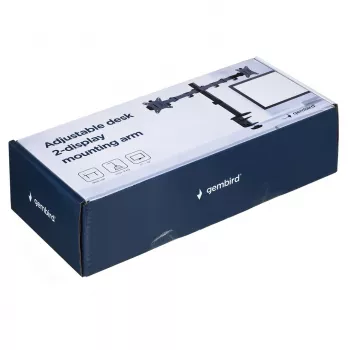Monitorhalterung Gembird MA-D2-01 für 2 Bildschirme bis 32 Zoll, VESA 75x75–100x100, Klemme, 9 kg, schwarz