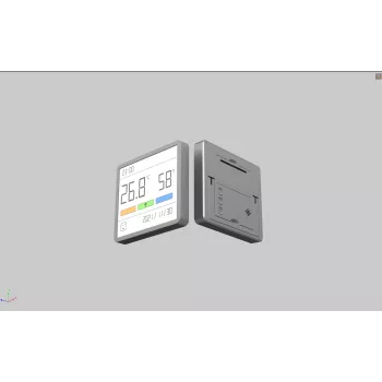 Kombinierter Hygrometer, Thermometer und Uhr MOVA MTHM01 – digitale Inneneinheit zur Messung der relativen Luftfeuchtigkeit und Temperatur, kompakt für Schreibtisch, Regal oder Wand