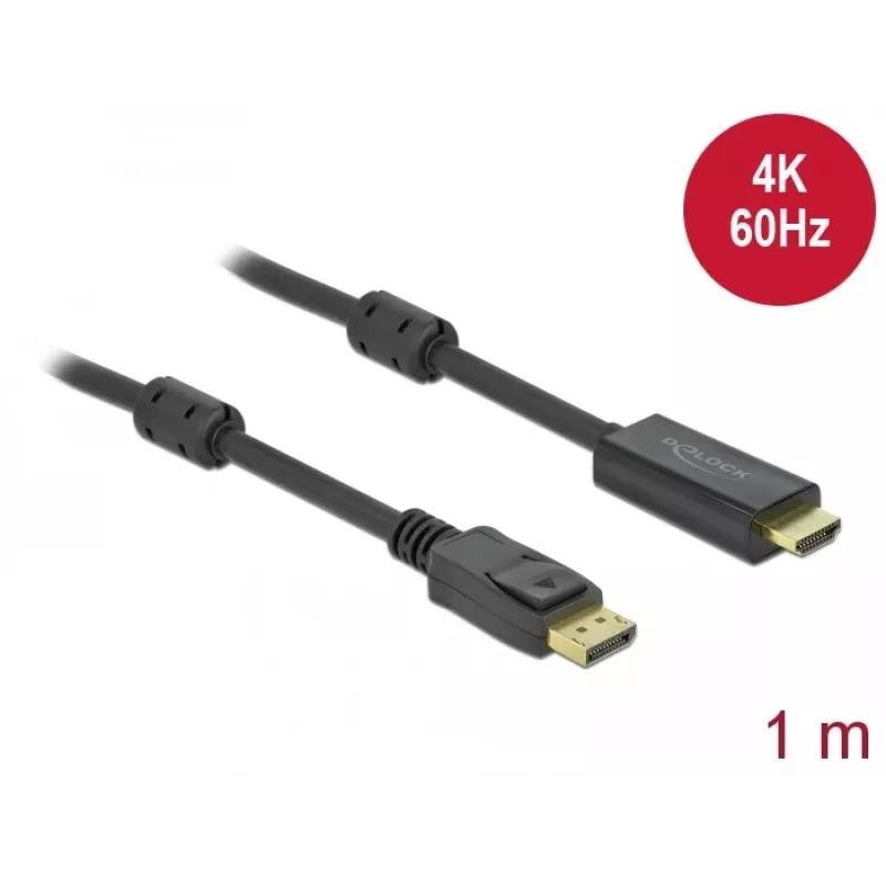 Kabel DeLOCK Active DisplayPort 1.2 zu HDMI 4K 60 Hz 1 m
