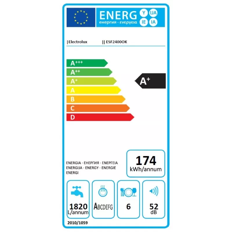 Electrolux ESF2400OK Tischgeschirrspüler 6 Maßgedecke 52 dB
