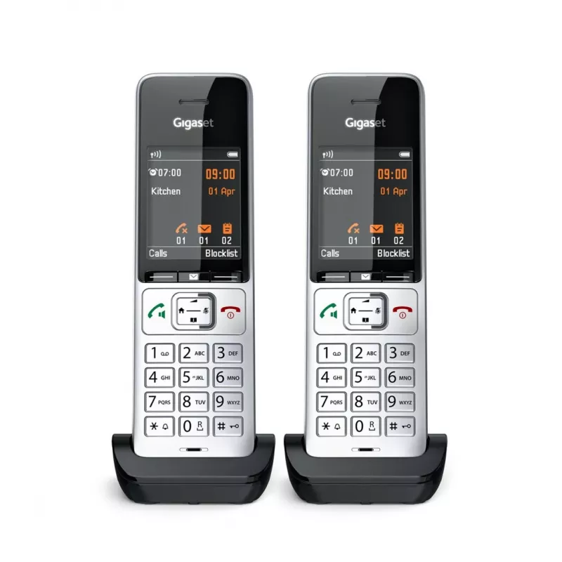 Gigaset COMFORT 500HX duo Analog/DECT Telefon Anruferkennung Schwarz, Silber