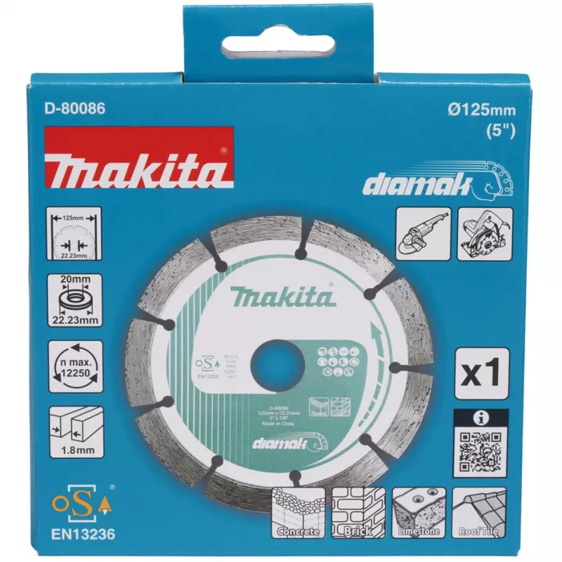 Diamanttrennscheibe Makita D-80086 125 mm Durchmesser 22,23 mm Bohrung
