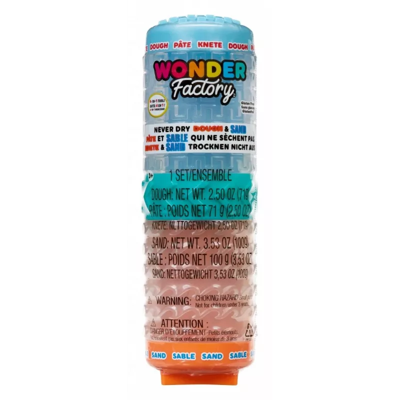 Plastikmasse Wonder Factory Never Dry Dough, Hellblau, Orange