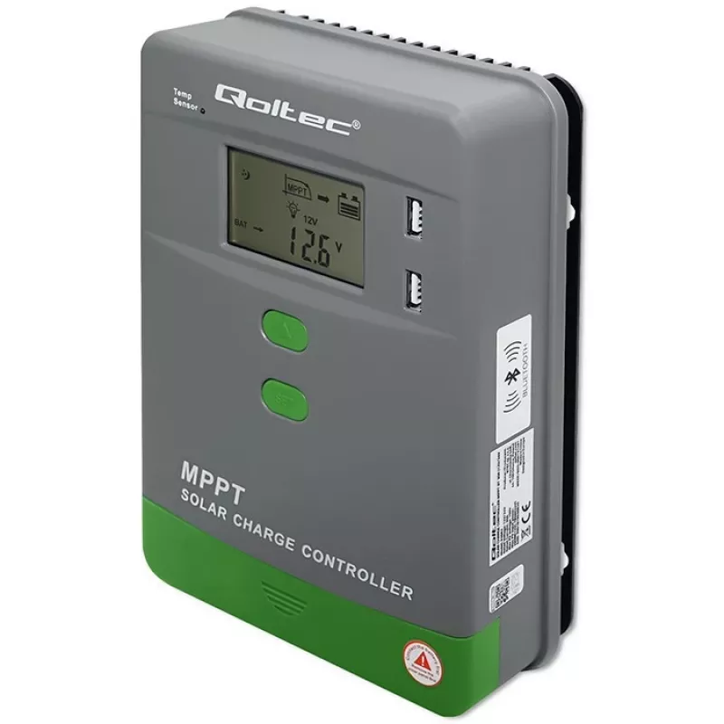 MPPT Solar-Laderegler QOLTEC 53662 mit Temperatursensor