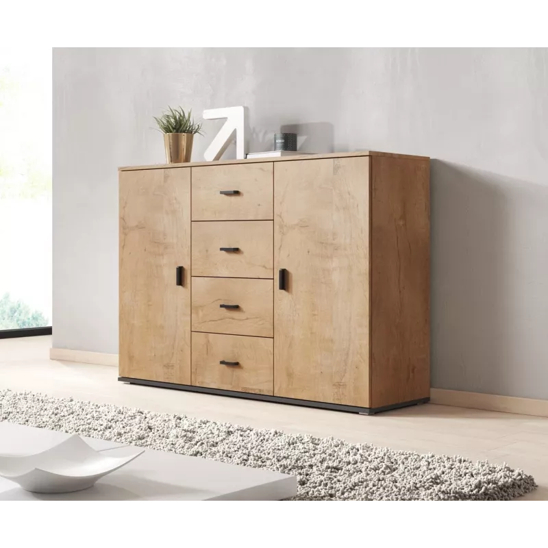 Cama living room sideboard UNI lefkas oak/Schwarz