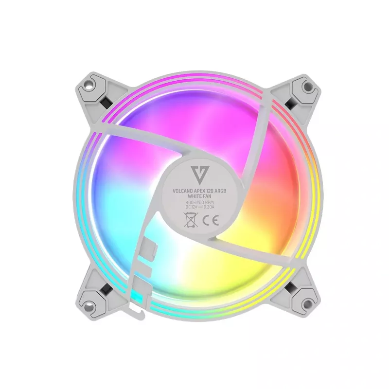 120mm Gehäuselüfter MODECOM VOLCANO APEX 120 ARGB Weiß — 120mm ARGB Kühllüfter