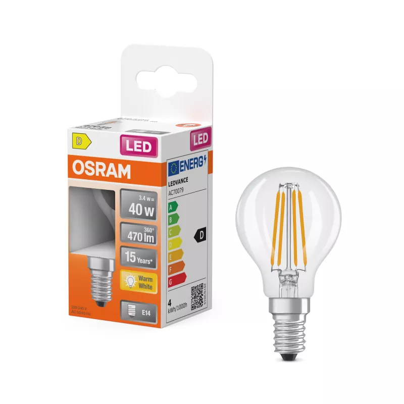 Osram Parathom Classic P Filament | E14 | 3,4 W | Warmweiß