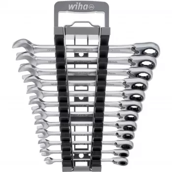 Ringratschenschlüsselsatz Wiha 44661, umschaltbar, 12-teilig, Schlüsselweiten SW 8–19 mm