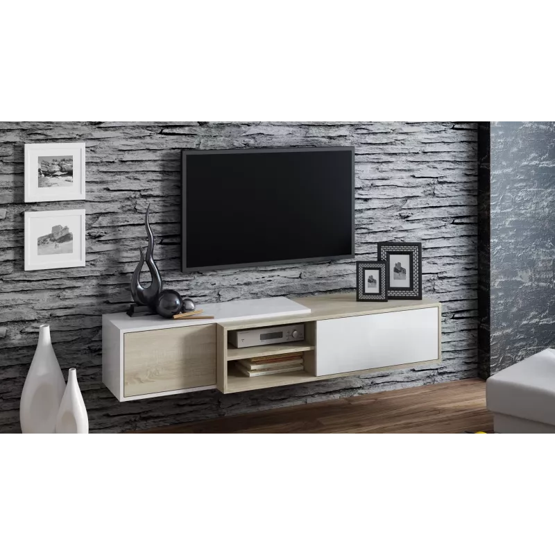 Cama TV-Schrank SIGMA1 180 Sonoma-Eiche/weiß glänzend