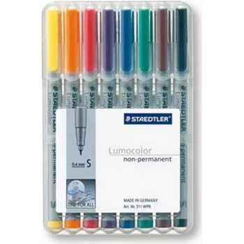 Marker Staedtler 311 WP8 8 Stück Schwarz Blau Braun Grün Orange Rot Violett Gelb