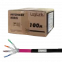 Logilink Professional - Kabeltrommel - 100 m - S/FTP - Cat.7 Rohkabel - halogenfrei, Außenbereich, Gigabit-Ethernet-Unterstützung, direkte Erdverlegung - Schwarz (CPV0082)