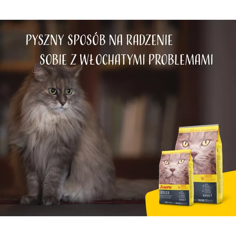 Trockenfutter für Katzen JOSERA Catelux Adult Ente & Geflügel 2 kg — Trockenfutter, 32% Protein, 20% Fett