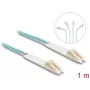 Delock - Netzwerkkabel - LC Multimode (M) abgewinkelt auf LC Multimode (M) abgewinkelt - 1,0 m - Glasfaser - Duplex - 50/125 Mikrometer - OM3 - halogenfrei - aquamarin (88079)