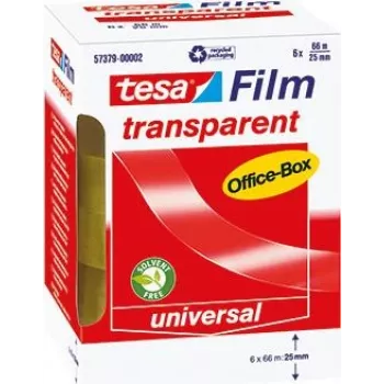 tesafilm® transparent, 6 Rollen, Office Box, 66m x 25mm (11640H)