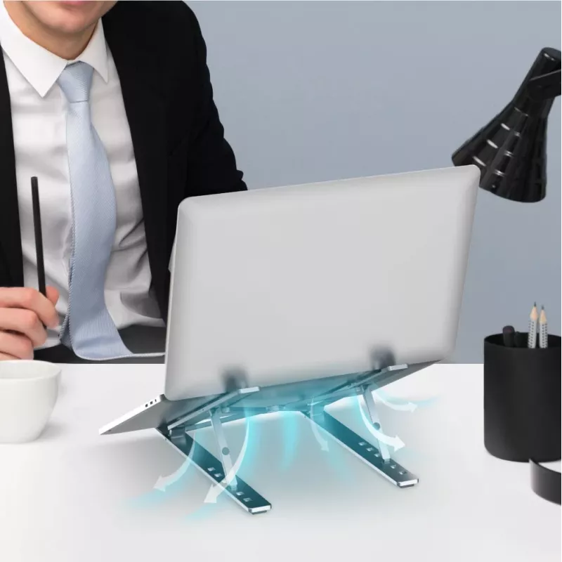 Laptopständer UNITEK OT155SL Silber Aluminium 13-41° neigbar
