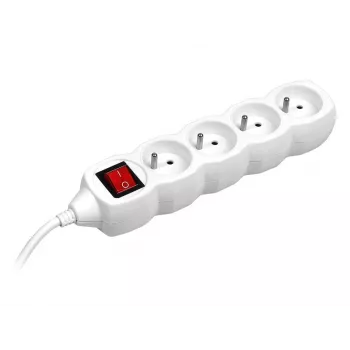 PowerWatch 3 m (4 Steckdosen) weiß mit Netzschalter