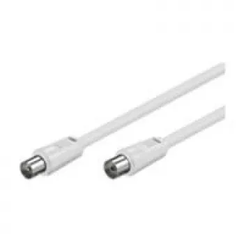 Wentronic Goobay Antennen-Verbindungskabel, 100% abgeschirmt, Weiß, 2,5 m – Koax-Stecker Koax-Buchse (50718)
