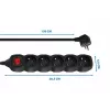 Power Extension Esperanza ELK214K 1.5 m Kabel 5 Type E outlets Indoor Schwarz