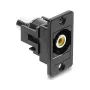 DELOCK 91111 Einbau-Cinch-Buchse – gelb/schwarz, Panel-Mount Audio/Video-Anschluss