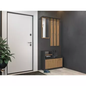 Garderobenschrank top e shop GAR ANT/ART mit 1 Drehtür, 850×240×1600 mm