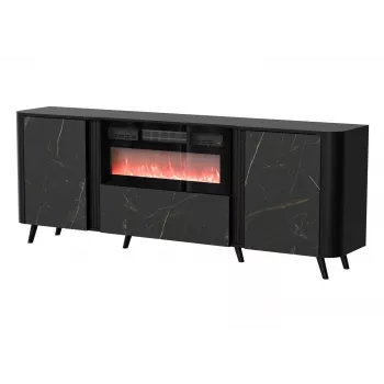 Kommode Cama Meble Volare 200 x 39 x 75 cm, schwarz / San Sebastian, Spanplatte