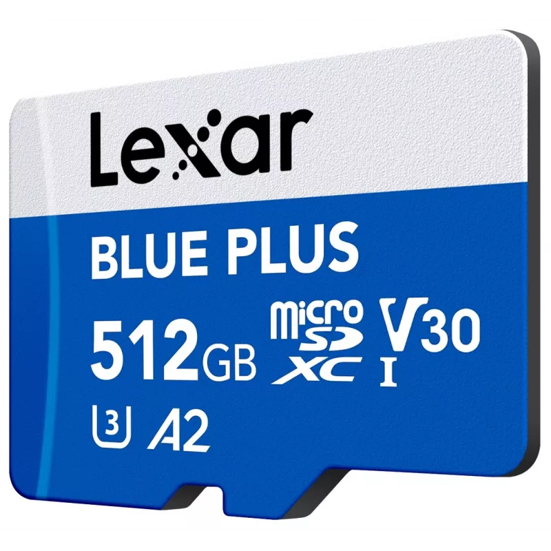 MicroSDXC-Speicherkarte Lexar BLUE PLUS 512 GB, UHS‑I, Lesen 170 MB/s, U3/V30
