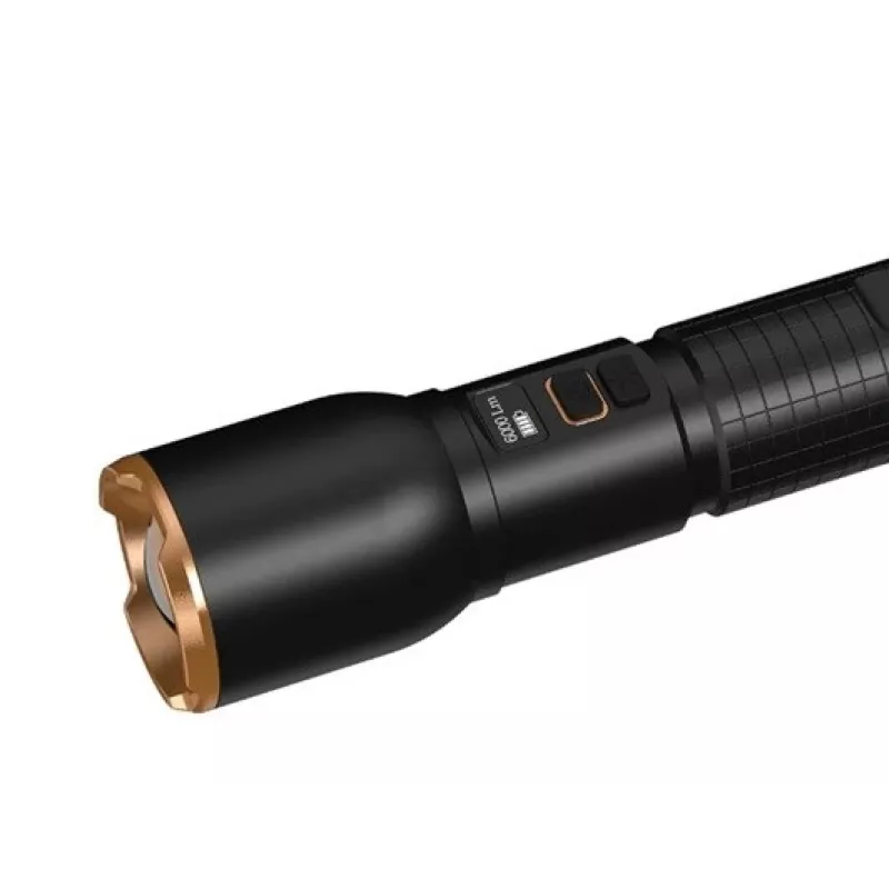 Taschenlampe Duracell DF6000R Geschenkbox — handgehaltene wiederaufladbare Taschenlampe, schwarz