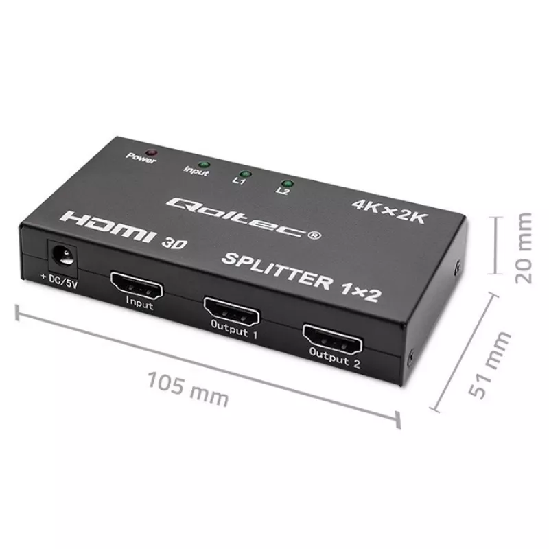 Aktiver HDMI-Splitter 2 x HDMI 4Kx2K, 3,4 Gbit/s