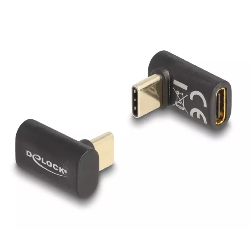 DeLOCK Adapter USB 40 Gbps USB Type-C PD 3.0 100 W Stecker auf Buchse abgewinkelt 8K 60 Hz