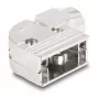 DELOCK D-Sub-Gehäuse 9‑polig abgewinkelt 90° Kabelzugentlastung, silberfarbener Kunststoff, 33×47×16 mm