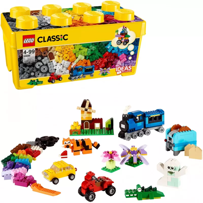 LEGO 10696 Classic Medium Creative Brick Box – Einfache Aufbewahrung, bunte Bausteine, Bauset für Kinder, Jungen und Mädchen ab 4 Jahren